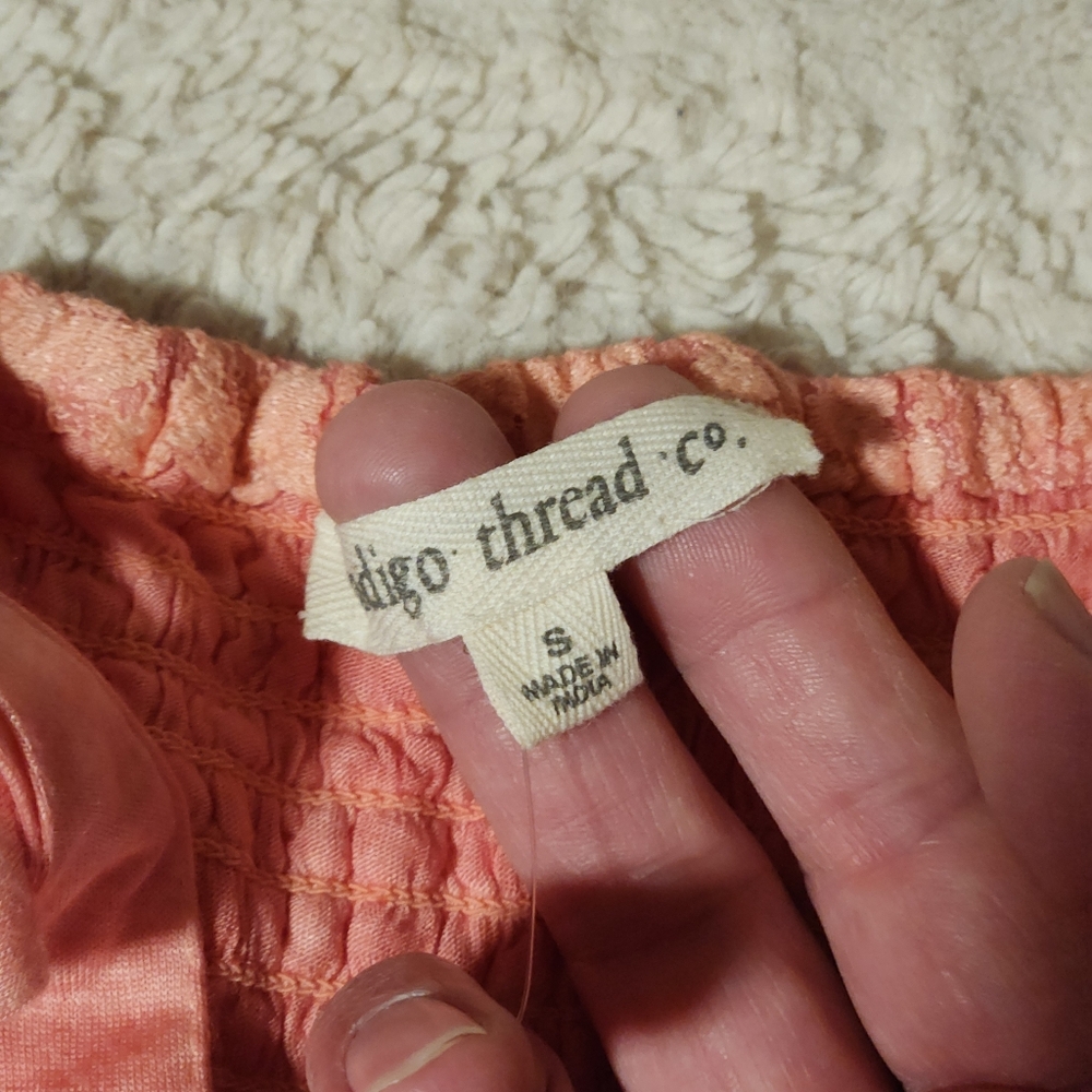 Indigo Thread Co Maxi Slip Dress Sz S NWT Peach/Burgandy Ombre Floral Lace Boho - Picture 5 of 7